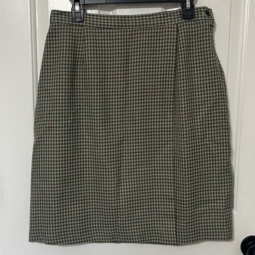 Vintage Worthington Houndstooth Plaid Pencil Skirt Classic Academia Work Wear 14